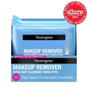 Neutrogena Makeup Remover Wipes, Daily Facial Cleanser Towelettes, Gently Cleanse and Remove Oil & Makeup, Alcohol-Free Makeup Wipes, 2 x 25 ct